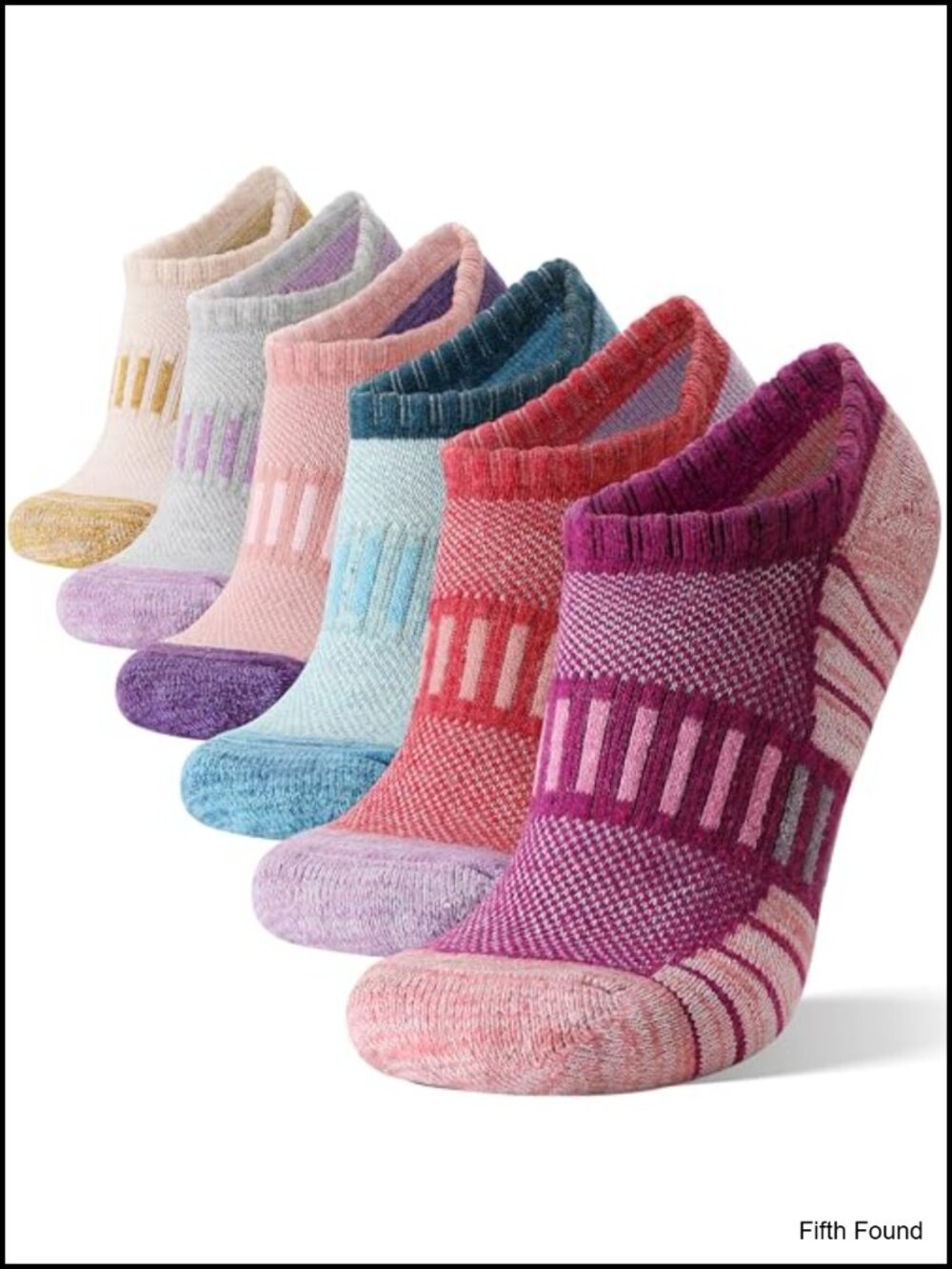 Merino Wool Ankle Athletic Running Socks Cushioned Breathable 6 Pack